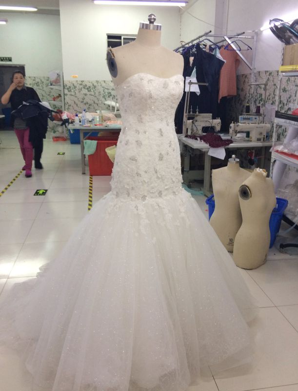 Aoliweiya Brand New Real Sample Bridal Wedding Dress Mermaid