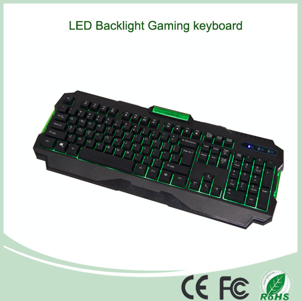 3 Multi-Color LED Backlight PC Keyboard with Brightness Adjustment (KB-1901EL-G)