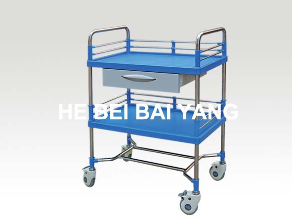 (B-82) ABS Blue Two Floor Treatment Trolley