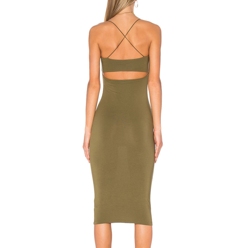 Top Fashion Army Green Body-Con Dress