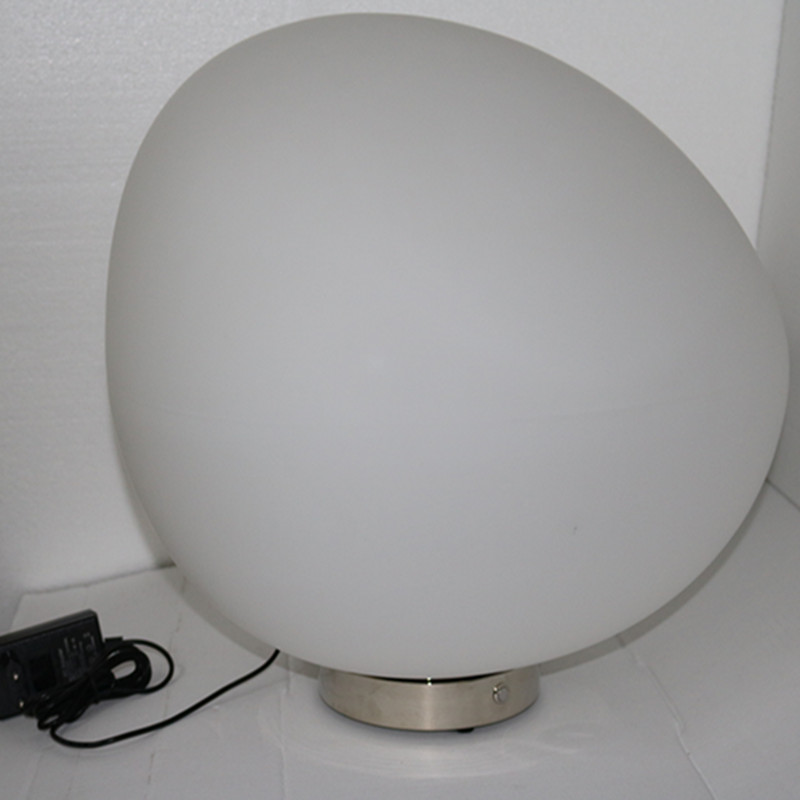 Modern Decorative Opal White Oval Hotel Bedside Dimming Table Lamp