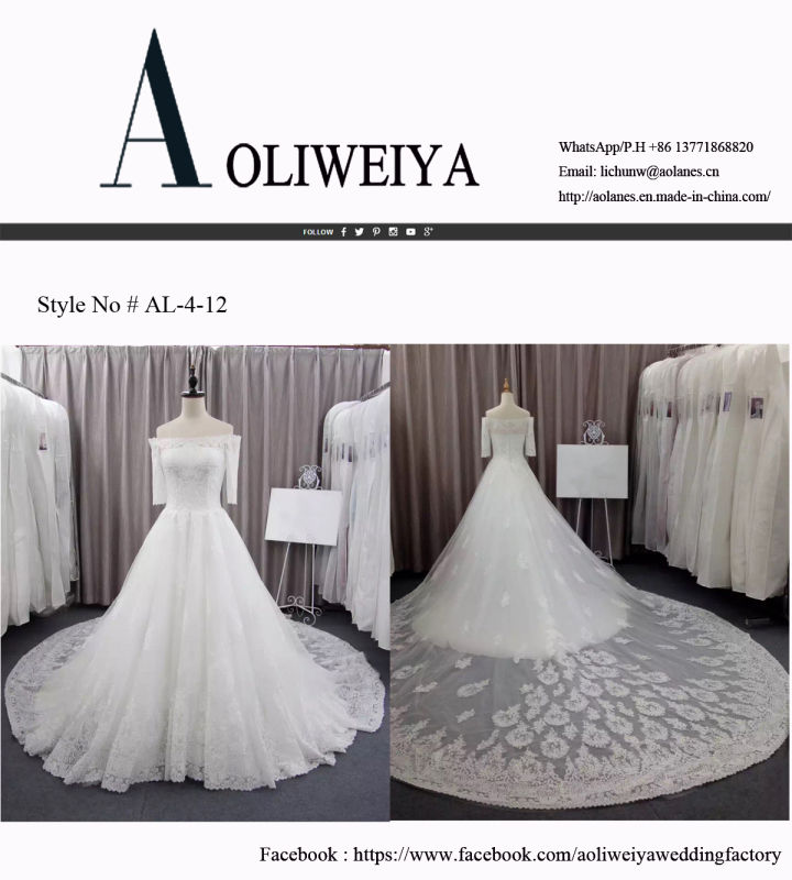 High Quality Real Sample 3/4 Lace Wedding Dresses