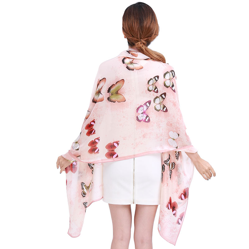 Fashion Style Polyester Butterfly Printed Scarf for Women