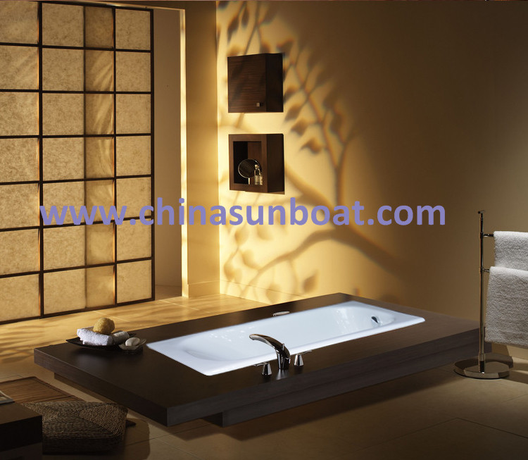 Sunboat Cast Iron Bathtub Single Bathtub Embedded Slip Deepened Enamel Bathtub