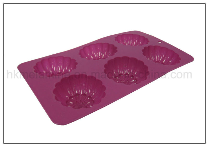 6 Cells Flower Shaped Silicone Rubber Cake Mould (RS29)