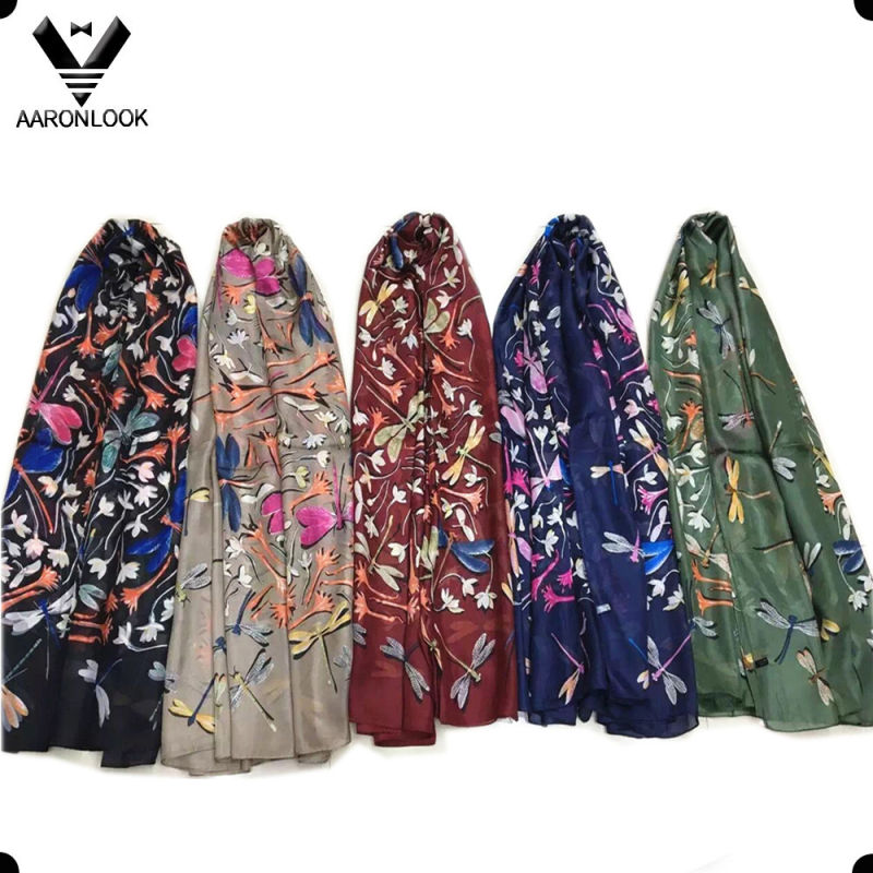 2016 New Fashion Design Silk Dragonfly Summer Spring Scarf