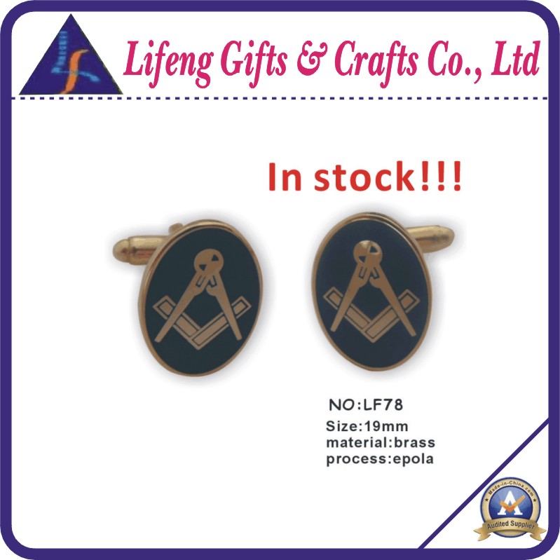 Custom Triangle Gold Metal Cuff Links