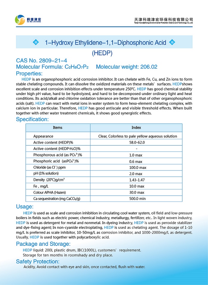 HEDP, 1-Hydroxy Ethylidene-1, 1-Diphosphonic Acid, Hedpa