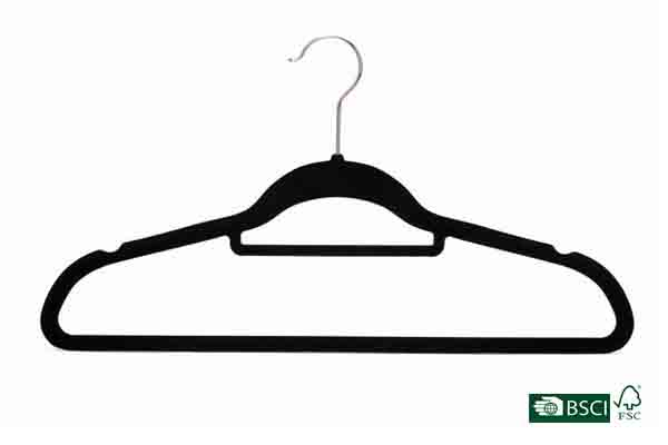 Wholesale Custom Space Saving Black Velvet Hanger