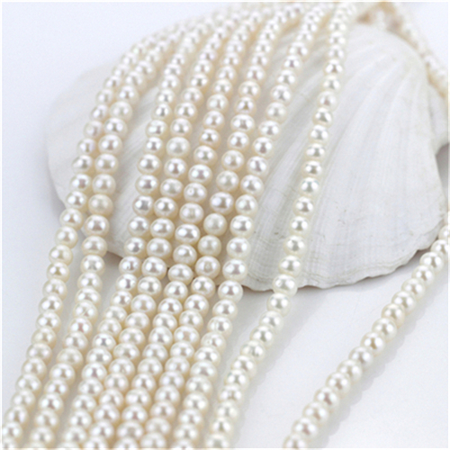 6mm Semi off Round Freshwater Cultured Pearl Strand