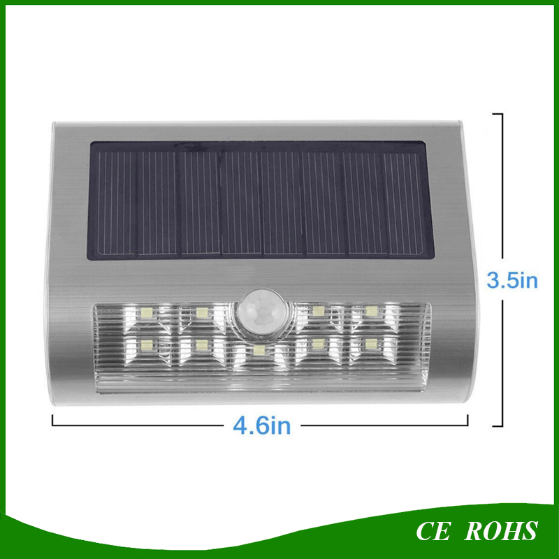 9LED Solar LED Wall Mounted Waterproof Motion Sensor and Dim Solar Light Solar Outdoor Garden Stair Gate Yard Path Lamp