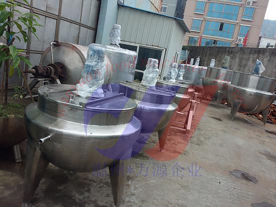 Vertical Steam Heating Jacketed Cooking Kettle Mixing Vessel