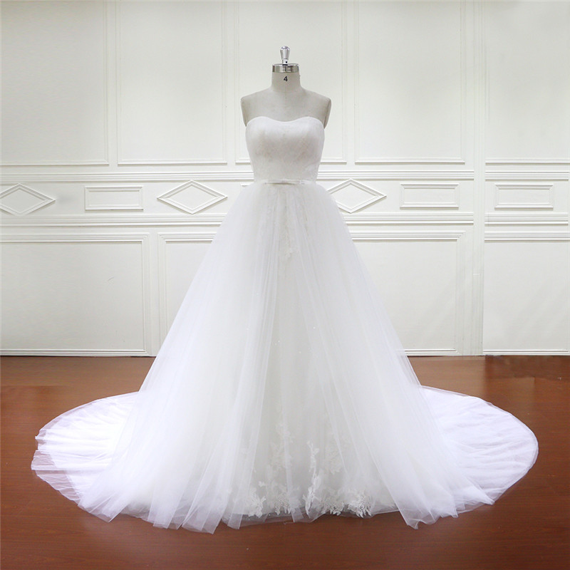 Real Sample of Detachable Skirt Brides Dress