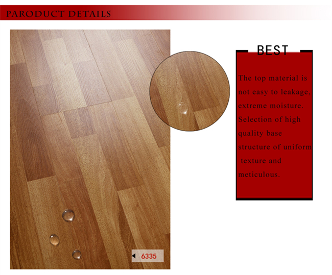 Commercial 8.3mm E1 AC3 Vinyl Plank Maple Parquet Wood Waterproof Laminated Flooring