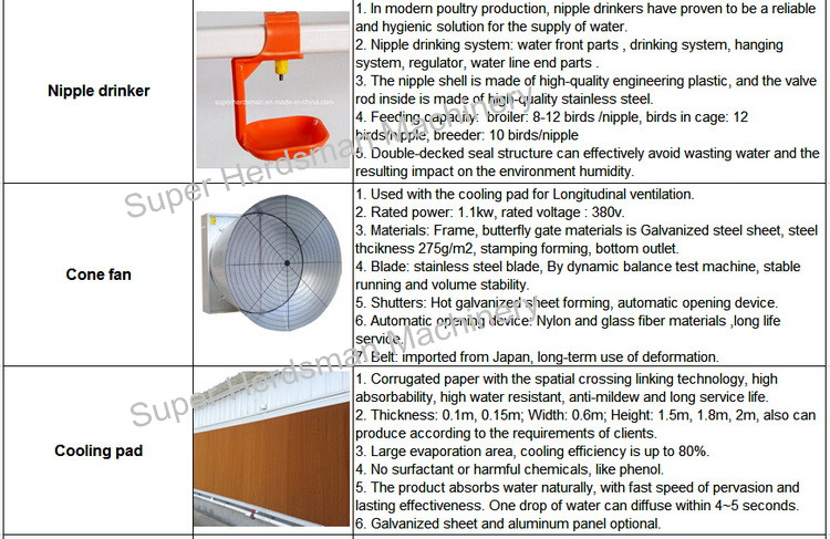 Full Set Automatic Poultry Farming Equipment for Breeder Chicken