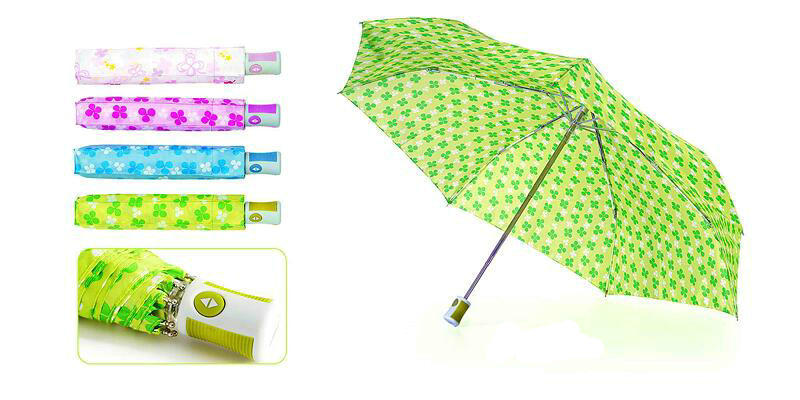 Thin Compact Auto Open&Close Print Umbrella (YS-3FD21083018R)