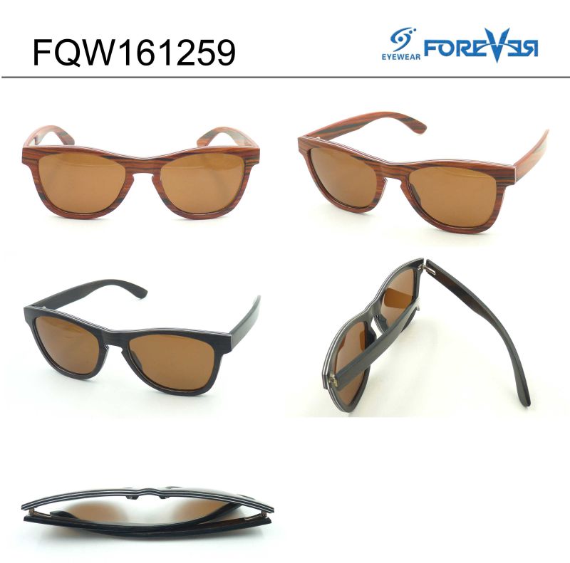 Fqw161259 Ultra-Thin Wooden Sunglasses Inside Aluminium Alloy