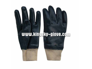 Blue Nitrile Coated Jersey Liner Knit Wrist Glove