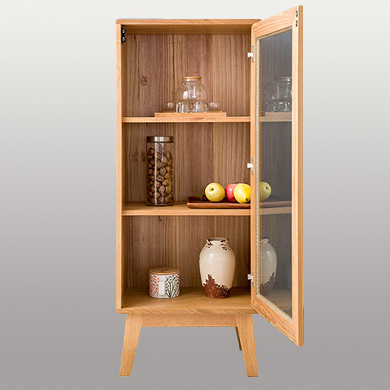 Classical Design Wood Storage Cabinet with Glass Door