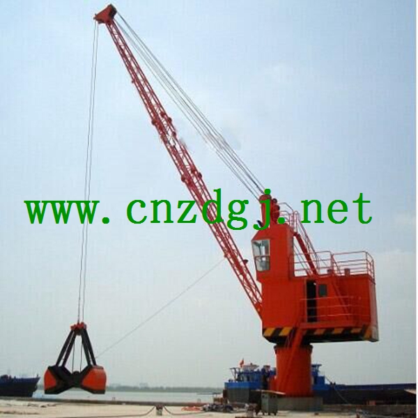 Floating Crane Work with Grab for Handling Bulk Materials