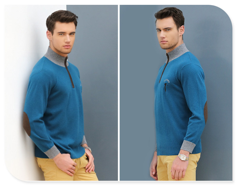 Men's Cotton Cashmere Cable Knitted Sweater