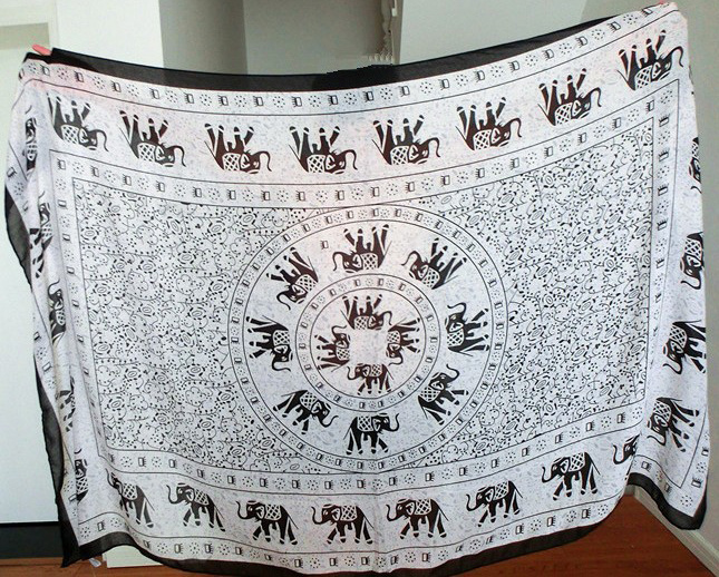 Elegant Women Pretty Elephant Print Sheer Scarf (SW103)