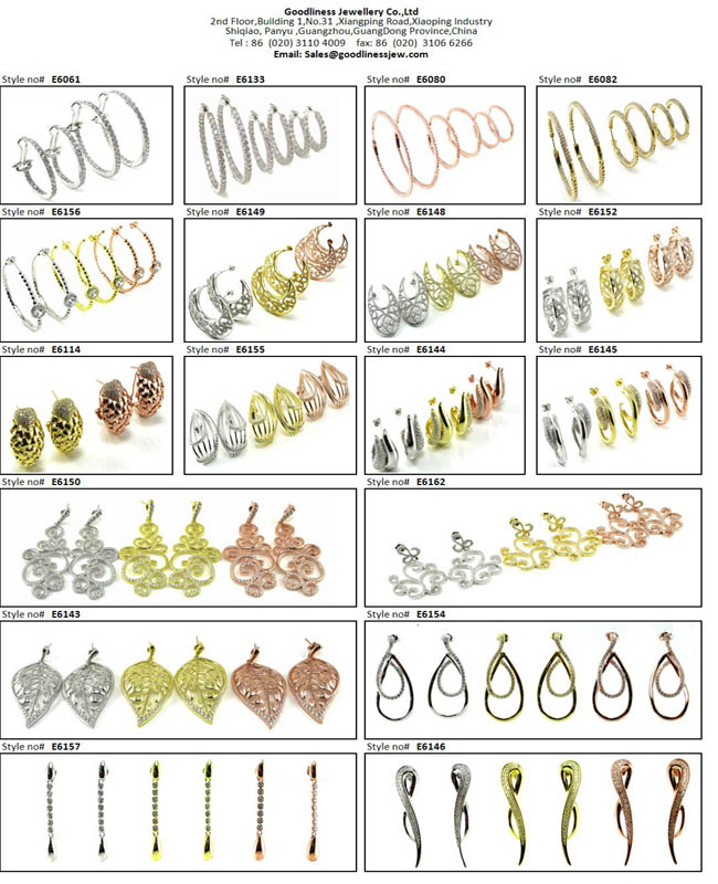 New Design and Factory New Round Full Rhinestones Ear Stud Big Earring (E6321)