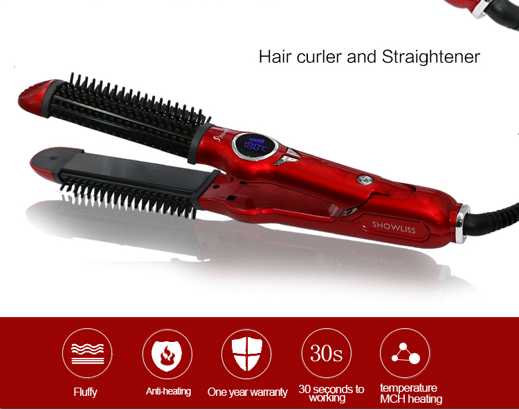 Professional Flat Iron by Showliss - Salon Grade Hair Straightener - Best Ceramic Flat Iron