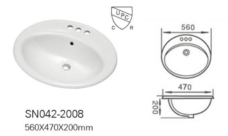 Cupc/Ce Qualification Bathroom Countertop Basin (A-2008)