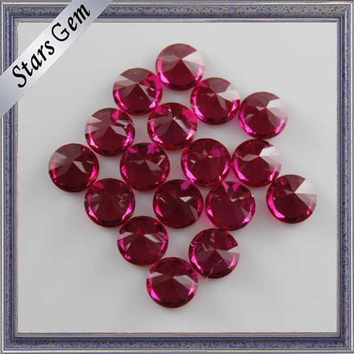 High Polished Synthetic Round Brilliant Cut Loose Ruby Gems Price for Royal Jewelry