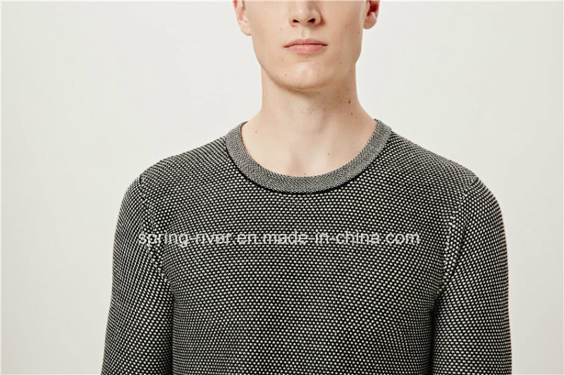 Special Pattern Round Neck Fit Knit Men Sweater