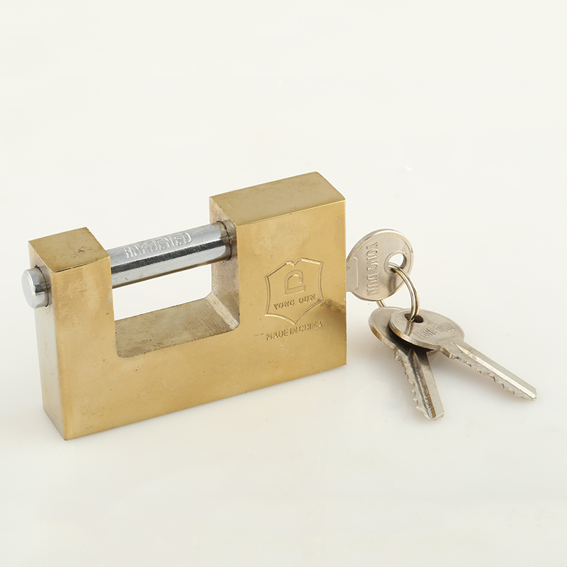 High Quality Gold Plated Rectangular Padlock with 3 Type S Key