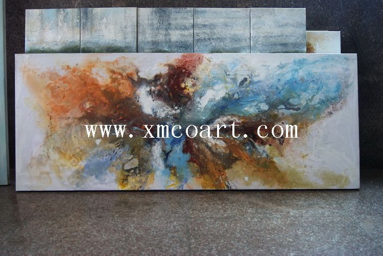 Handmade Modern Group Abstract Oil Painting