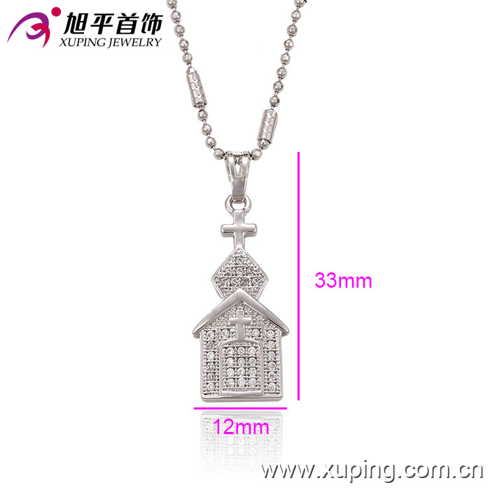 32220 Fashion Elegant Rhodium Imitation Jewelry Chain Pendant in Alloy Copper