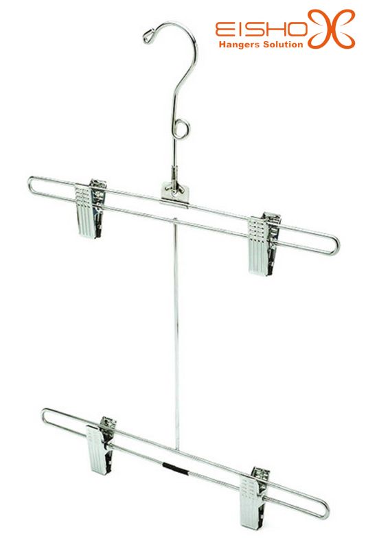 Chrome Metal Hanger with Clips for Skirt