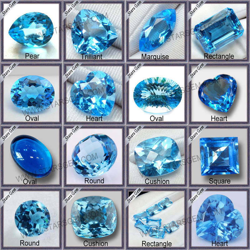 Blue Topaz, Semi Precious Gemstones, Loose Gemstones for Jewelry