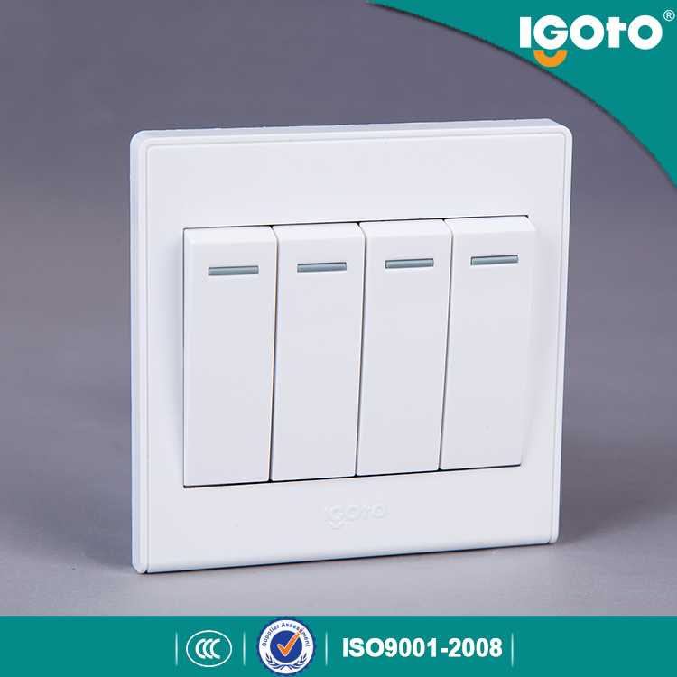 Igoto UK Standard 4 Gang 1way Wall Switch Use for Home