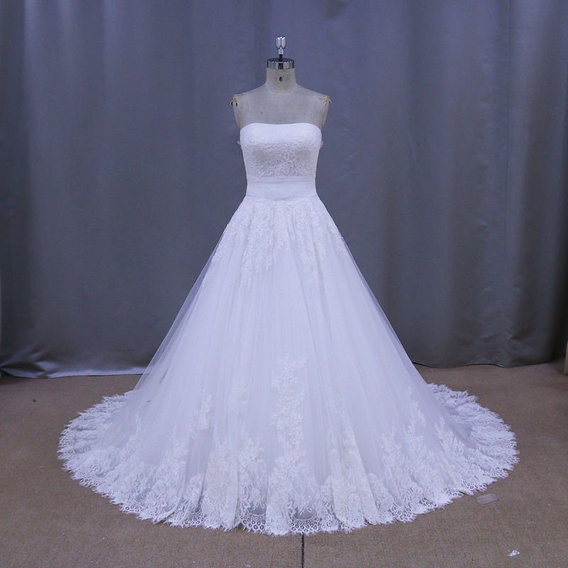 2016 Long Train Ball Gown Fashion Latest Wedding Dress