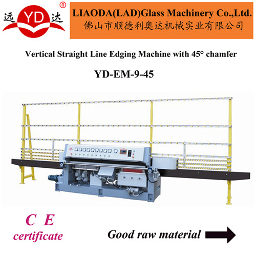 9 Spindles/Wheels Glass Edging Machine with 45degree Glass Machine