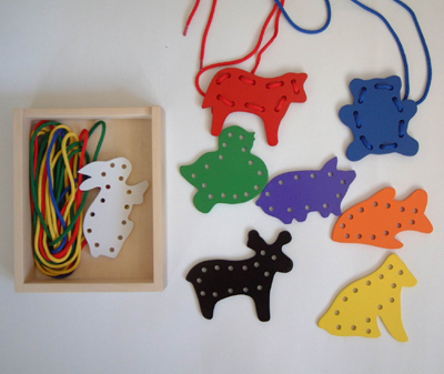 Wooden Lacing Toy with Farm Animals (80164-1)