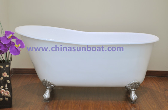 Cast Iron Bathtub Independent Enamel Bathtub European Classical Double Deepening Enamel Bathtub