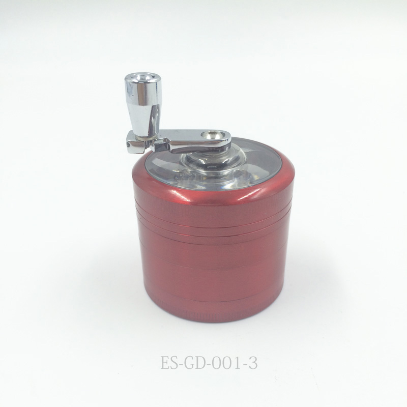 Top Quality Metal Cigarette Herbal Manual Grinder with Hand Crank (ES-GD-001-1)