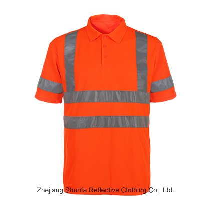 Class 3 Traffic Safety Reflective Polo Vest with V Neck En ISO