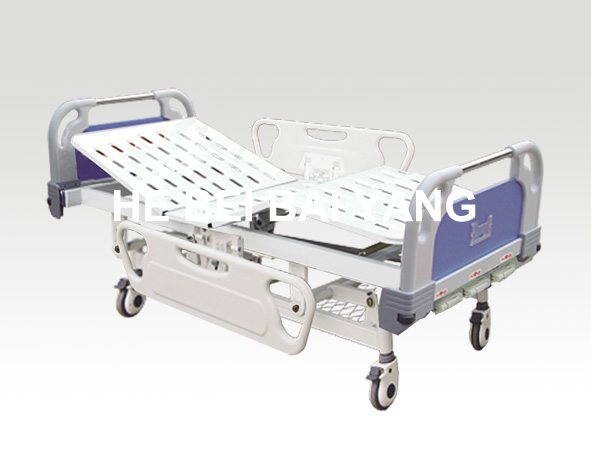 (A-40) -- Movable Three-Function Manual Hospital Bed with ABS Bed Head