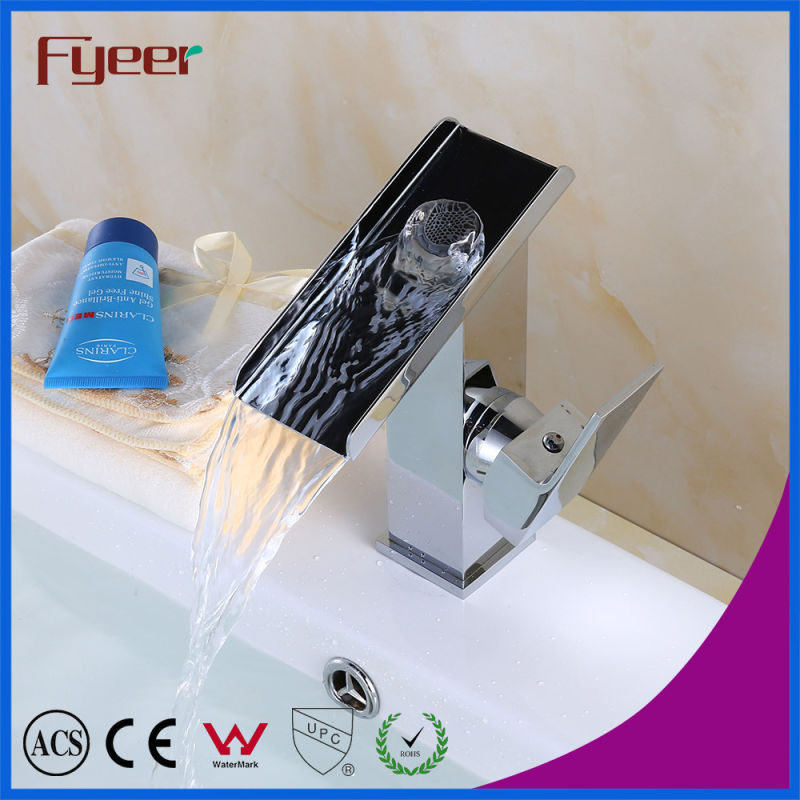 Fyeer Hot Sale Solid Brass Waterfall Basin Mixer Faucet