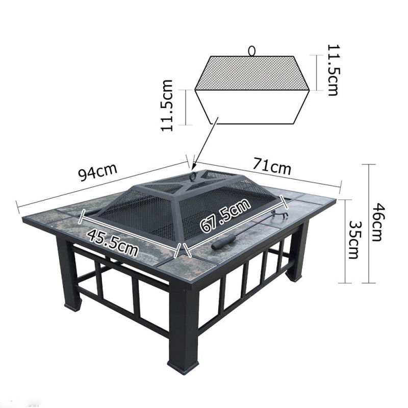 Patio Fire Pit Place Table Outdoor Backyard Fireplace BBQ