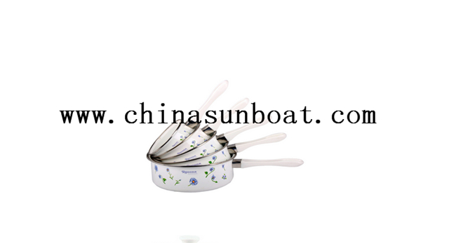 Enamel Glazed Milk Pot with Customized Printing