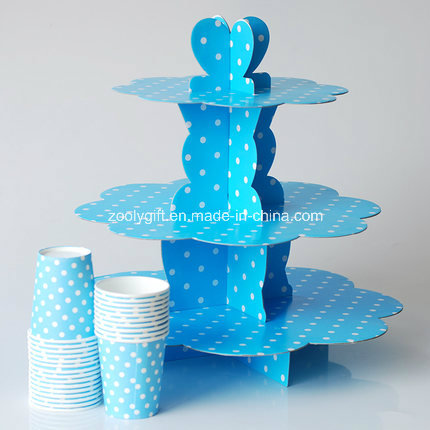 3 Tire Corrugated Paper Custom Designed Display Cake Stand for Party