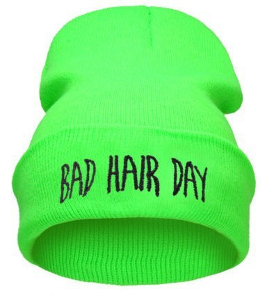 Unisex Knitted Bad Hair Day Punk Embroidery Winter Warm Hat Beanie (HW146)