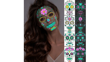 Funny Halloween Double Color Nightglow Tattoo Stic